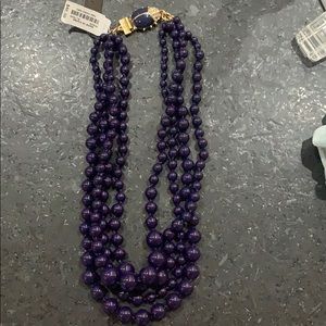 Jcrew Navy/Purple Chunky Bead Necklace